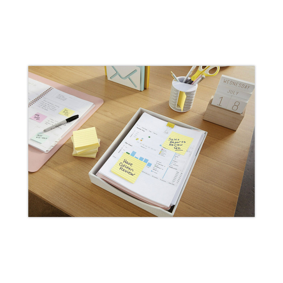 Original Pads in Canary Yellow, Note Ruled, 3" x 5", 100 Sheets/Pad, 12 Pads/Pack