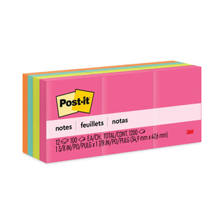 Original Pads in Poptimistic Collection Colors, 1.38" x 1.88", 100 Sheets/Pad, 12 Pads/Pack - 