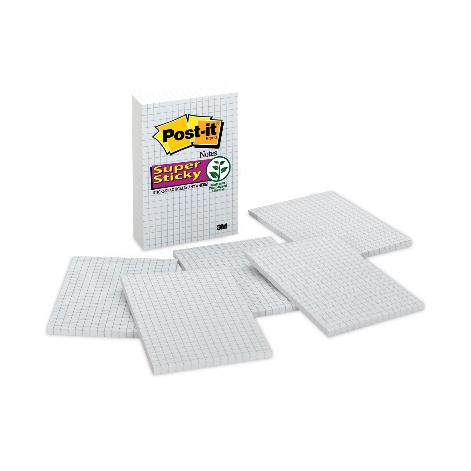 Grid Notes, Quad Ruled, 4" x 6", White, 50 Sheets/Pad, 6 Pads/Pack - 
