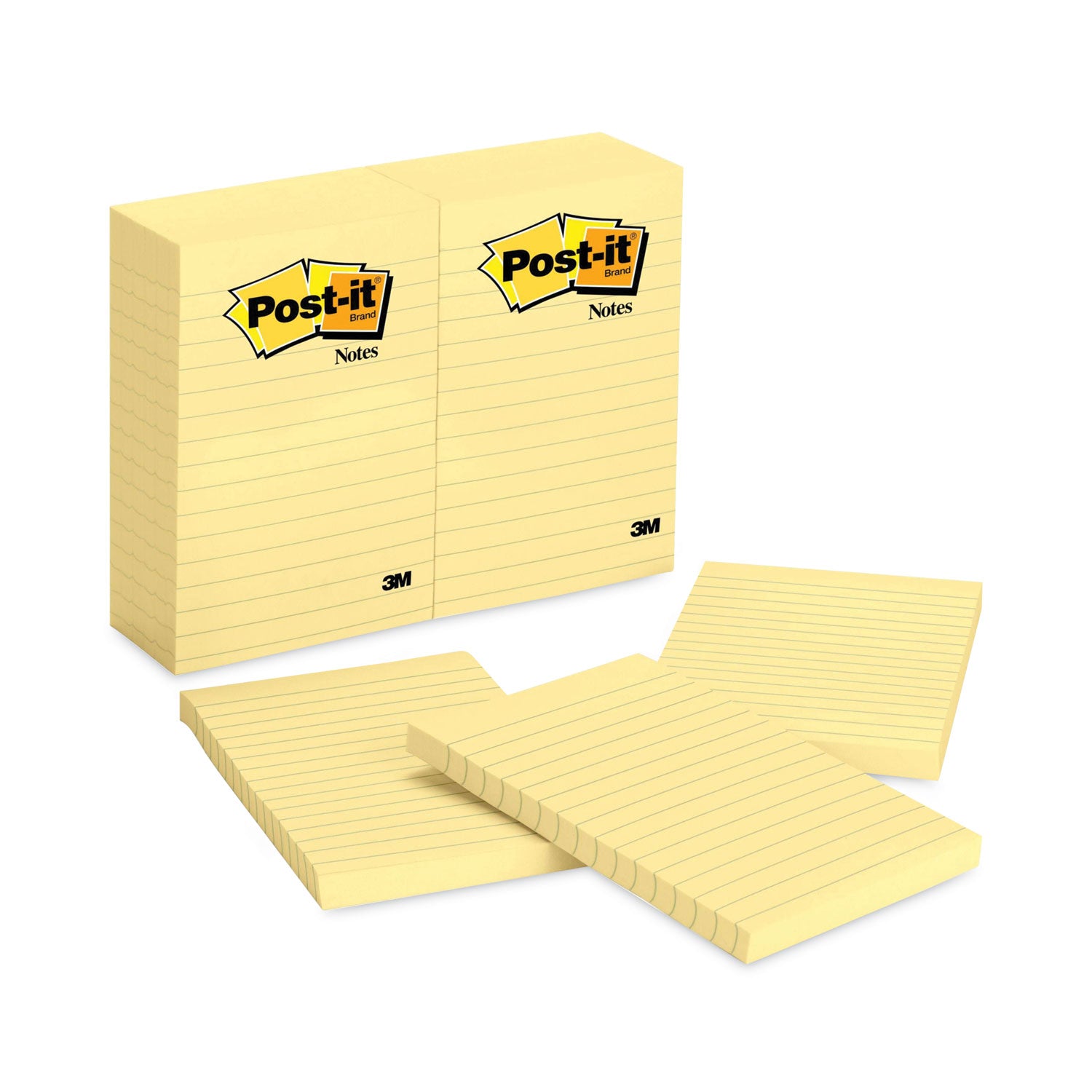Original Pads in Canary Yellow, Note Ruled, 4" x 6", 100 Sheets/Pad, 12 Pads/Pack - 