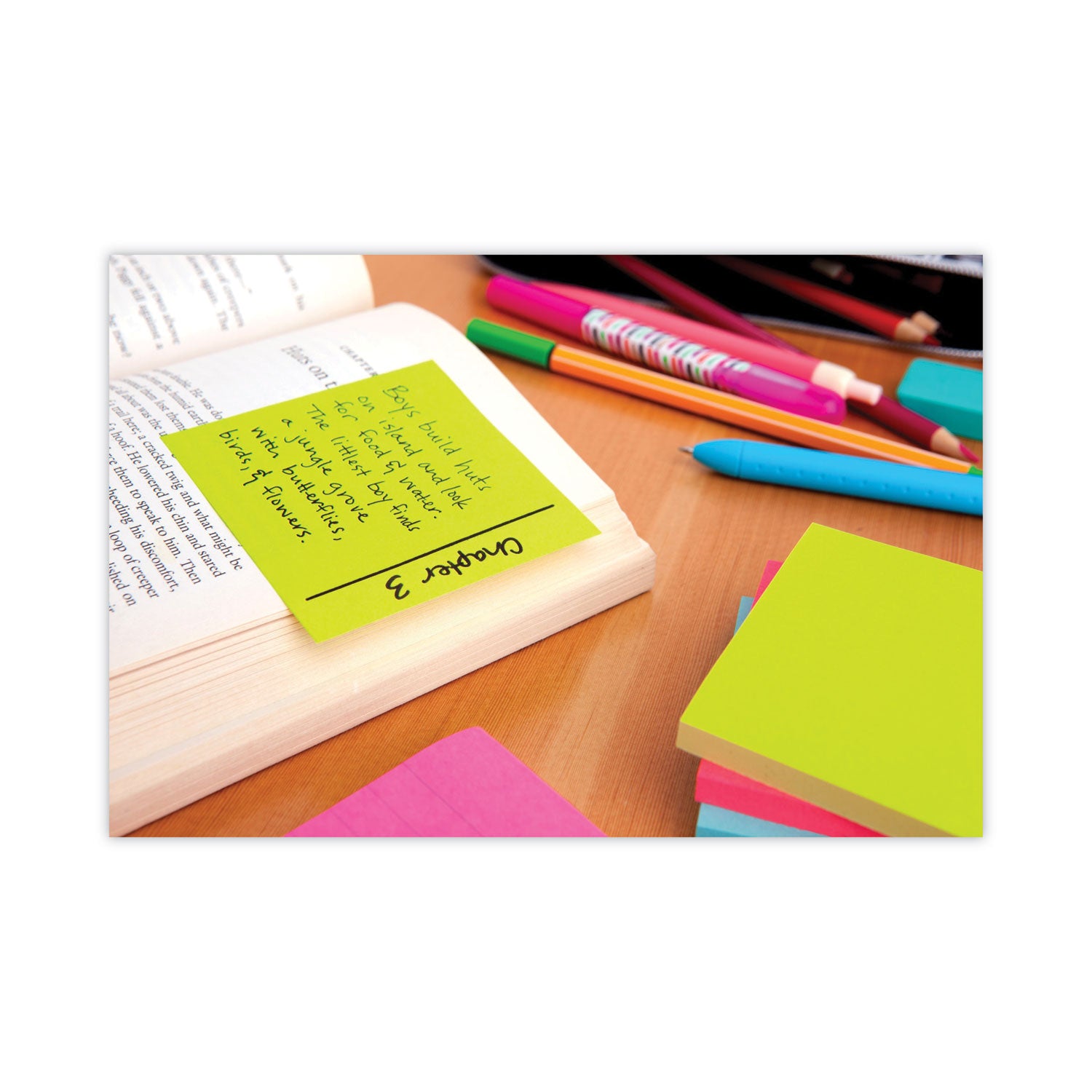 Original Cubes, 3" x 3", Aqua Wave Collection, 400 Sheets/Cube - 