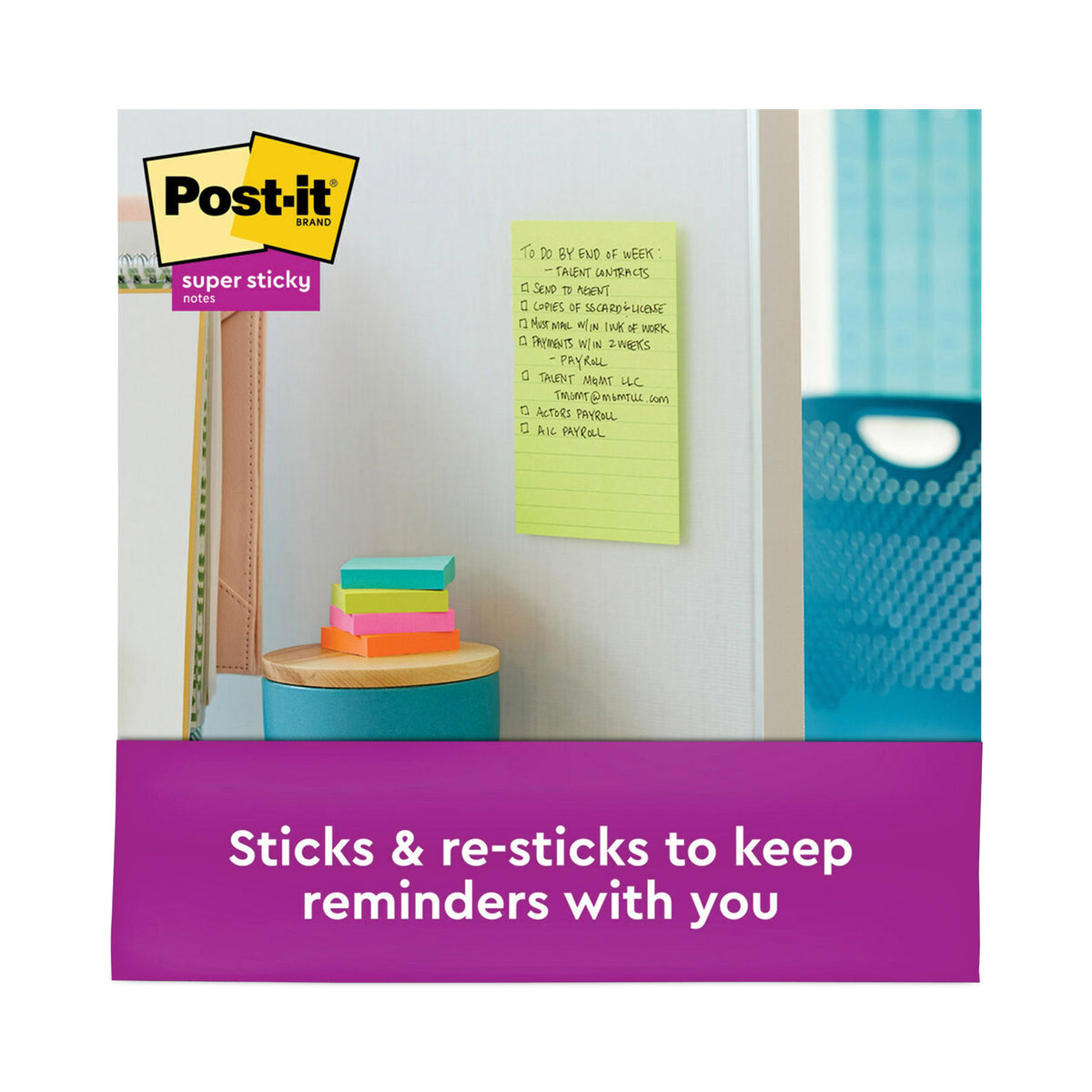 Pads in Energy Boost Collection Colors, Note Ruled, 5" x 8", 45 Sheets/Pad, 4 Pads/Pack