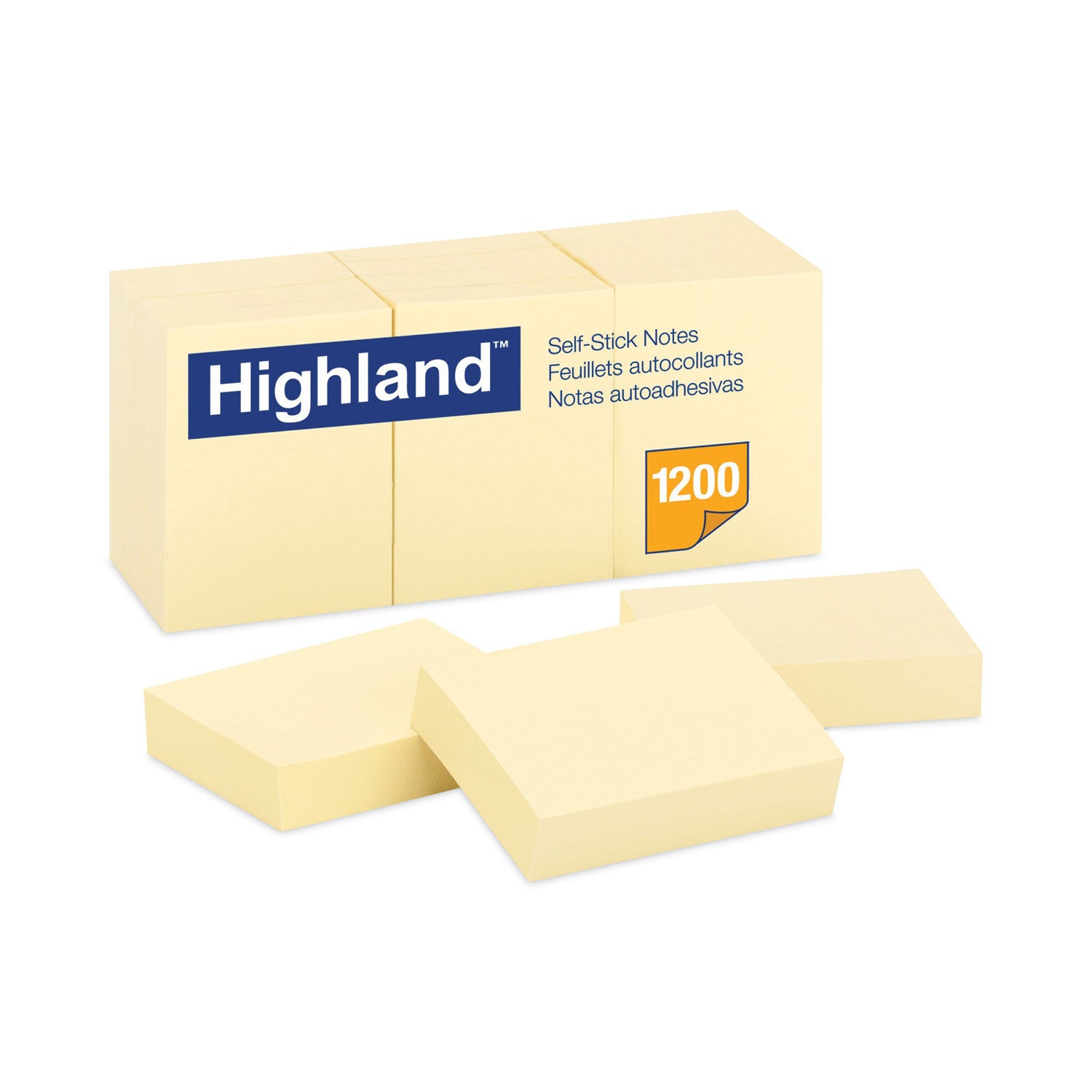 Self-Stick Notes, 1.38" x 1.88", Yellow, 100 Sheets/Pad, 12 Pads/Pack - 
