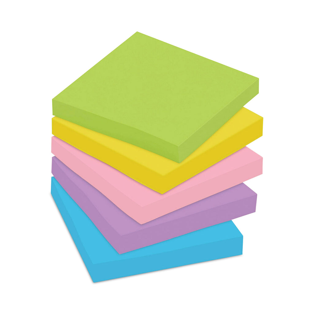 Original Pads in Floral Fantasy Collection Colors, 3" x 3", 100 Sheets/Pad, 5 Pads/Pack - 