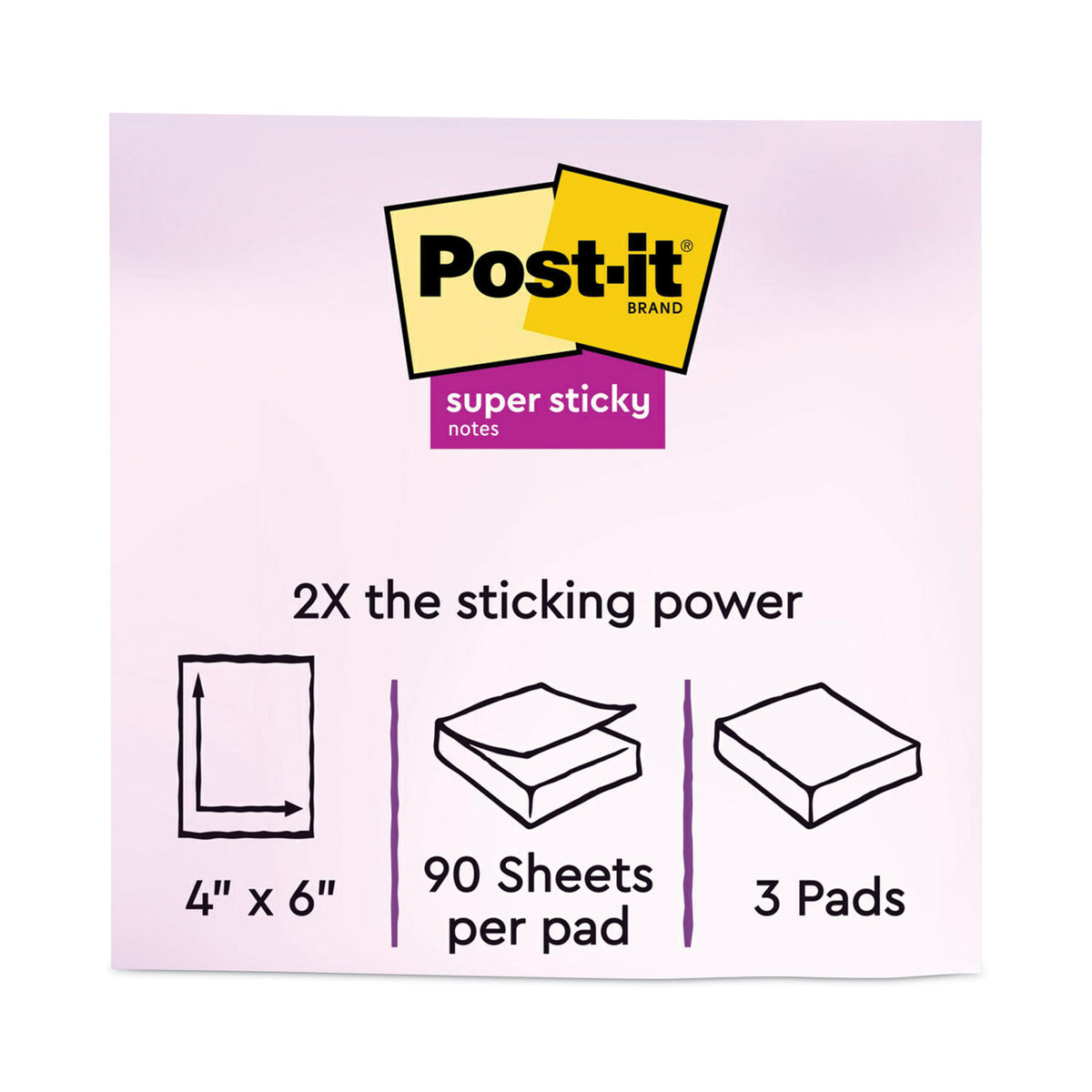 Pads in Playful Primary Collection Colors, Note Ruled, 4" x 6", 90 Sheets/Pad, 3 Pads/Pack