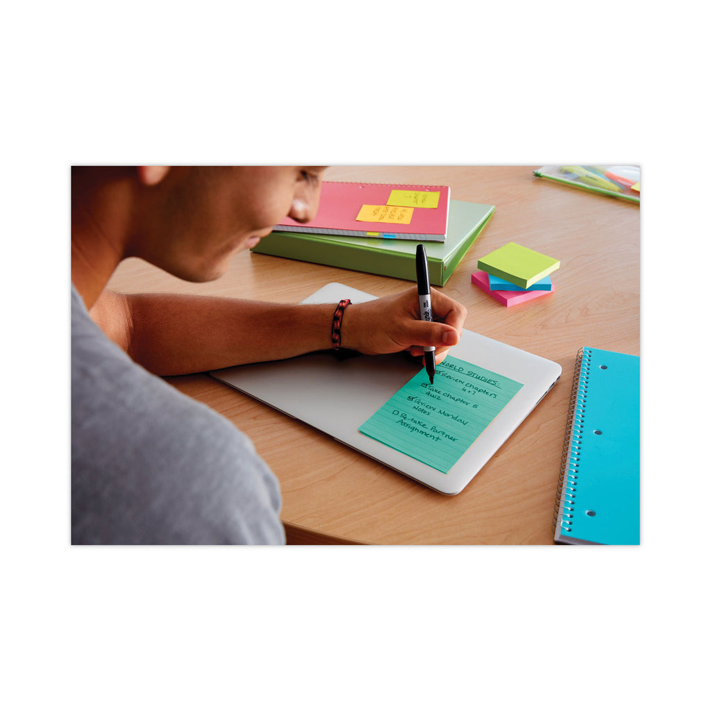 Pads in Energy Boost Collection Colors, Note Ruled, 4" x 6", 90 Sheets/Pad, 3 Pads/Pack
