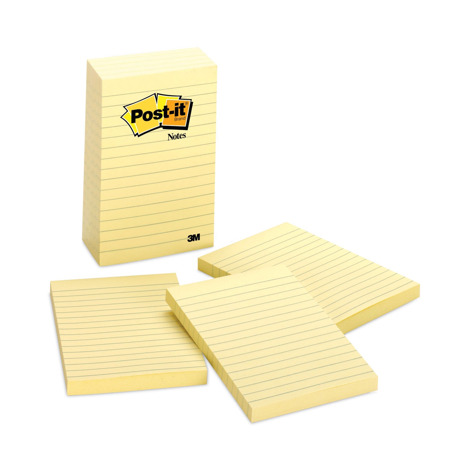 Original Pads in Canary Yellow, Note Ruled, 4" x 6", 100 Sheets/Pad, 5 Pads/Pack - 