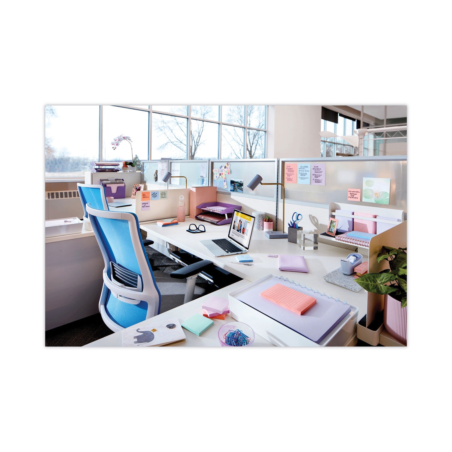 Recycled Notes in Wanderlust Pastels Collection Colors, Note Ruled, 4" x 4", 90 Sheets/Pad, 6 Pads/Pack - 