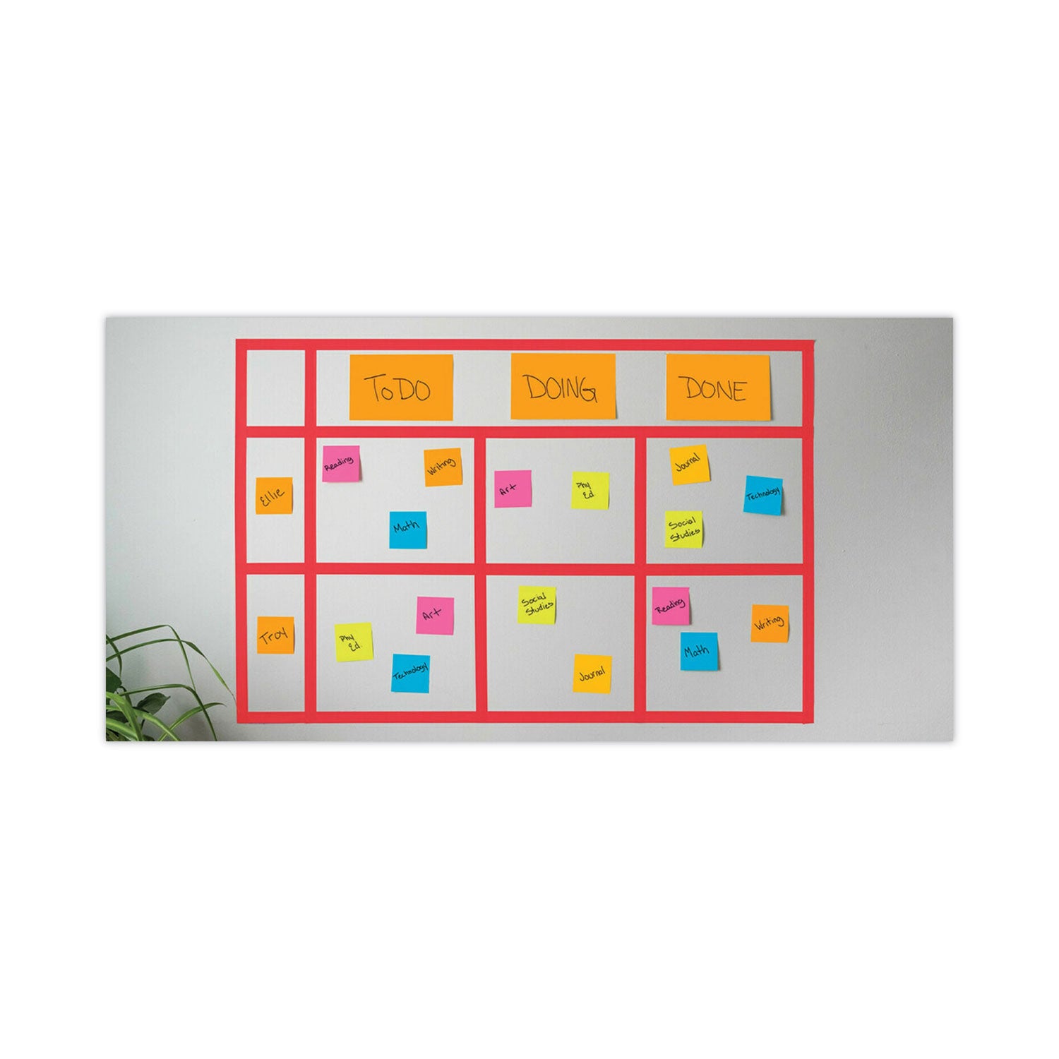 Meeting Notes in Energy Boost Collection Colors, 8" x 6", 45 Sheets/Pad, 4 Pads/Pack - 