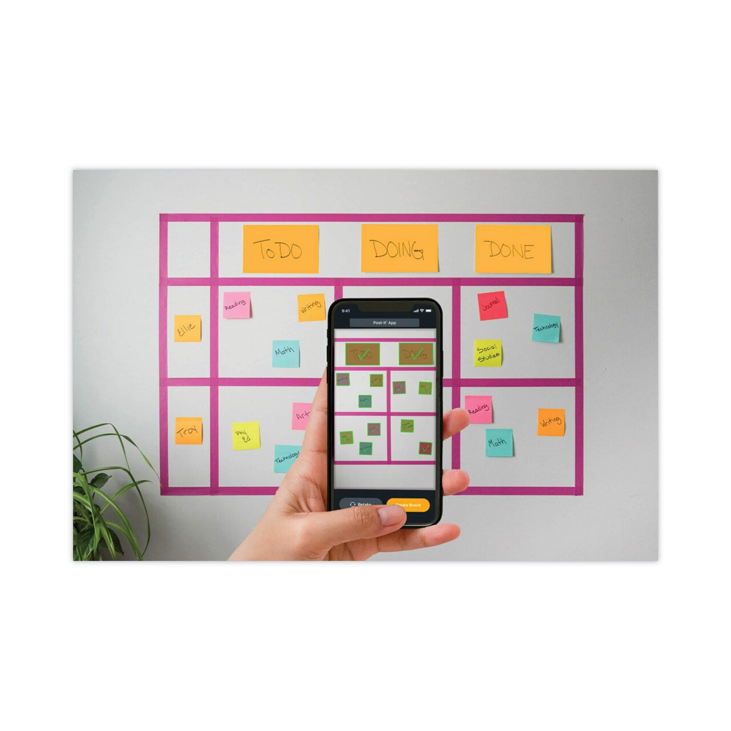 Meeting Notes in Energy Boost Collection Colors, 8" x 6", 45 Sheets/Pad, 4 Pads/Pack - 
