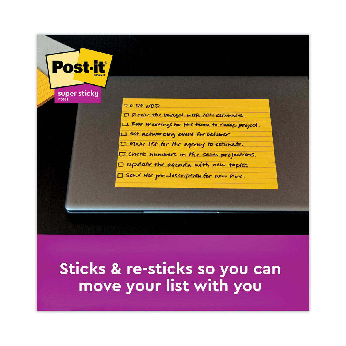 Meeting Notes in Energy Boost Collection Colors, Note Ruled, 8" x 6", 45 Sheets/Pad, 4 Pads/Pack