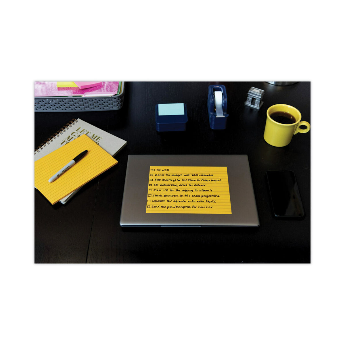 Meeting Notes in Energy Boost Collection Colors, Note Ruled, 8" x 6", 45 Sheets/Pad, 4 Pads/Pack