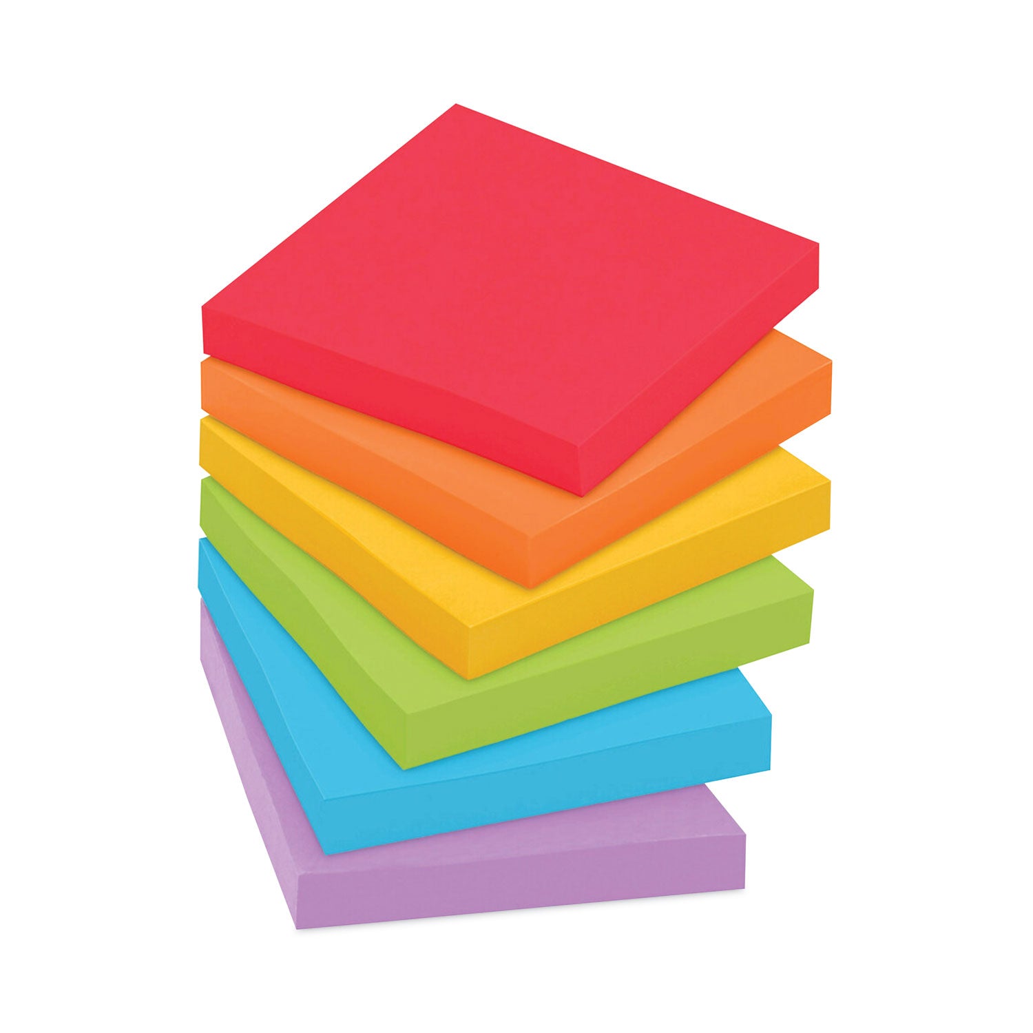 Pads in Playful Primary Collection Colors, 3" x 3", 90 Sheets/Pad, 12 Pads/Pack - 