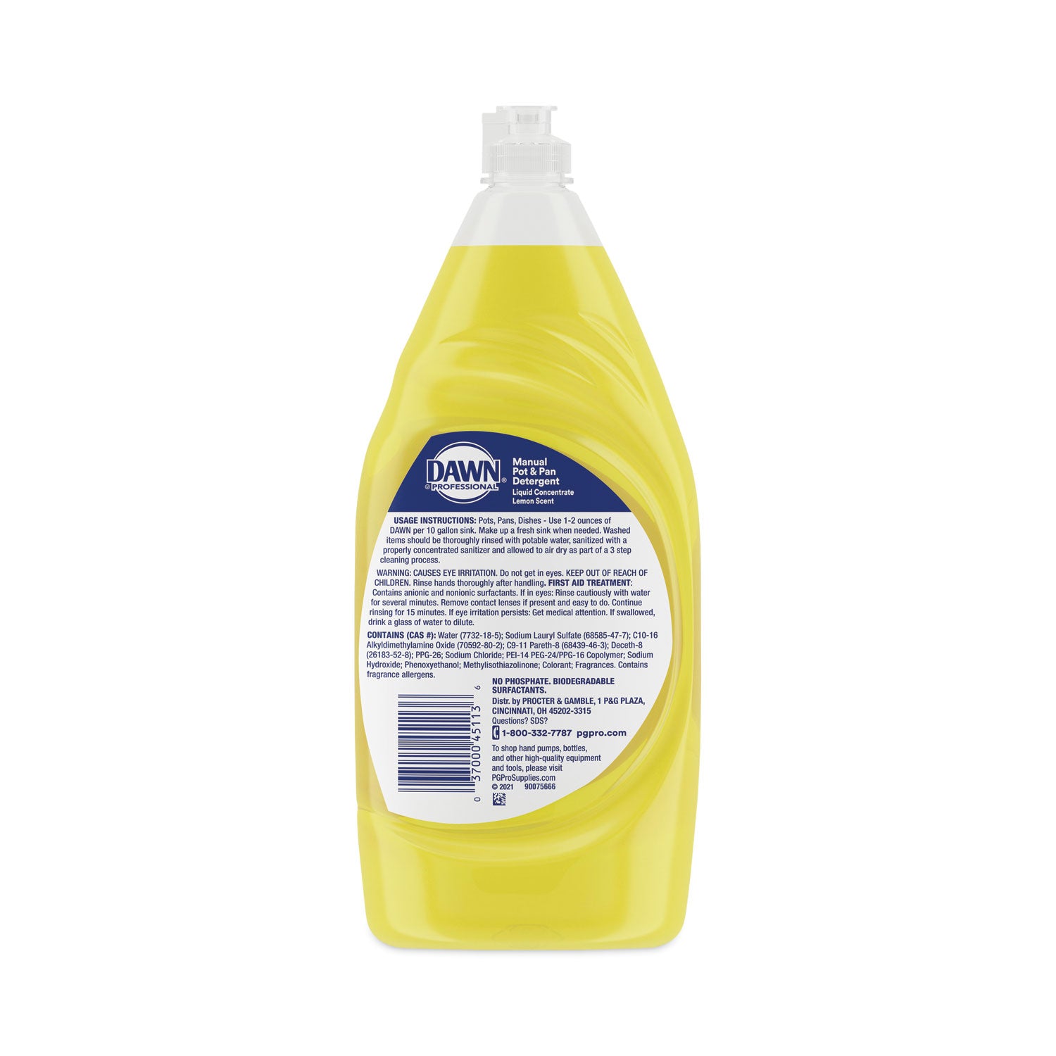 Manual Pot/Pan Dish Detergent, Lemon, 38 oz Bottle - 