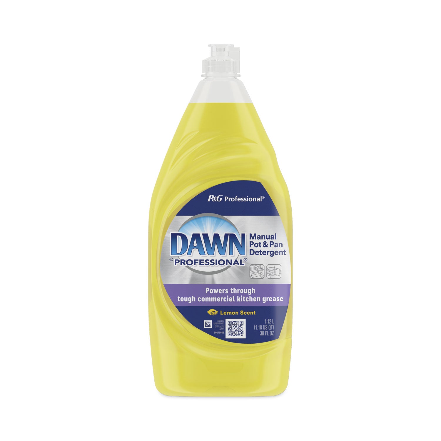 Manual Pot/Pan Dish Detergent, Lemon, 38 oz Bottle, 8/Carton - 
