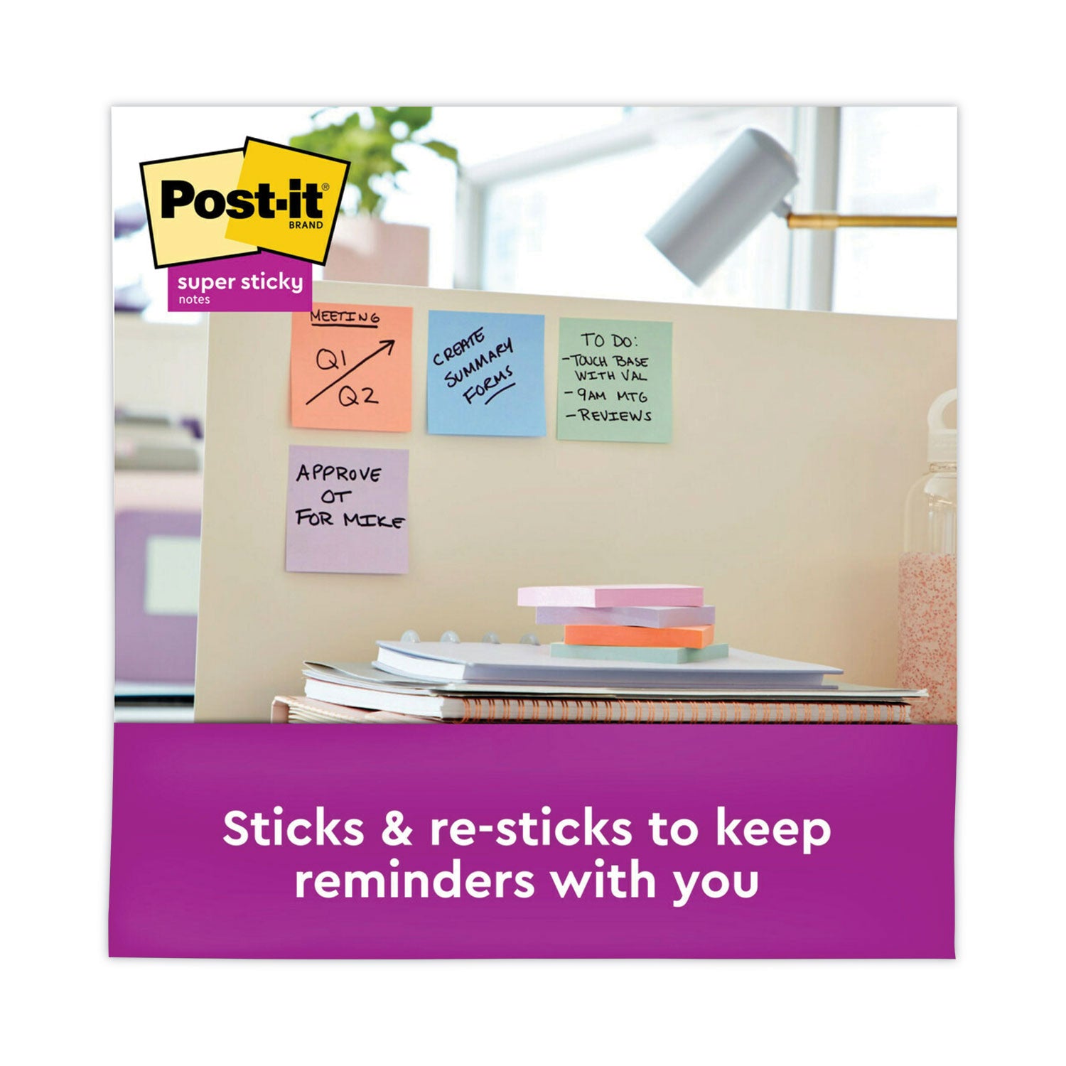 Recycled Notes in Wanderlust Pastels Collection Colors, 3" x 3", 90 Sheets/Pad, 12 Pads/Pack - 