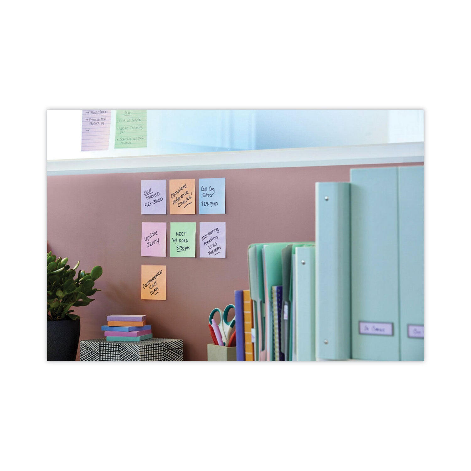 Recycled Notes in Wanderlust Pastels Collection Colors, 3" x 3", 90 Sheets/Pad, 12 Pads/Pack - 