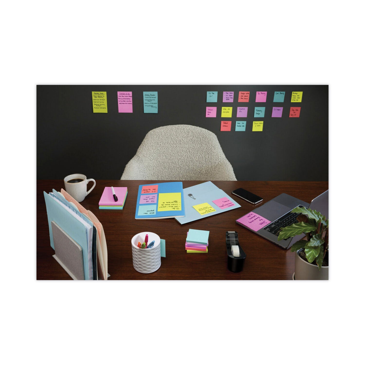 Pads in Supernova Neon Collection Colors, Cabinet Pack, 3" x 3", 70 Sheets/Pad, 24 Pads/Pack