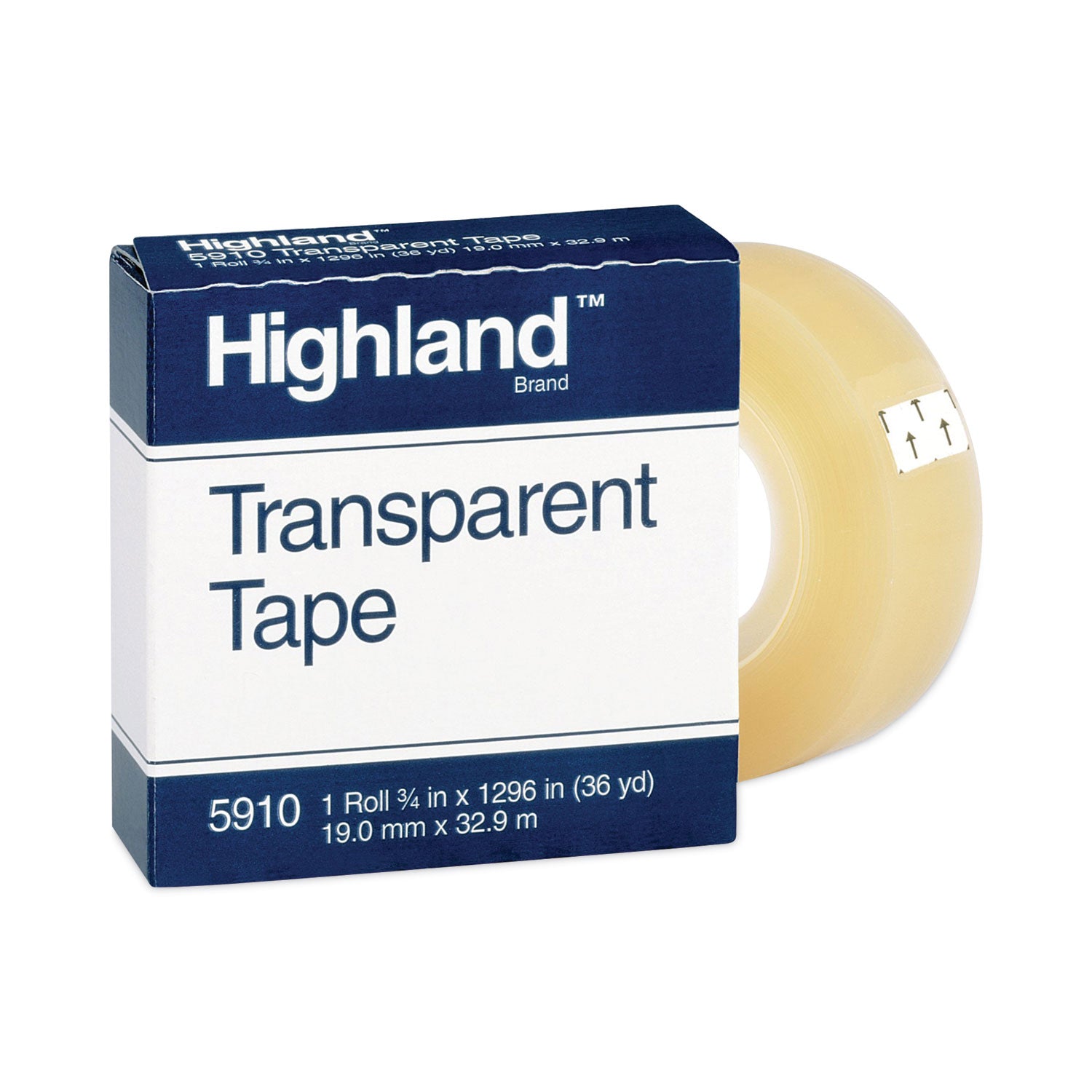 Transparent Tape, 1" Core, 0.75" x 36 yds, Clear - 