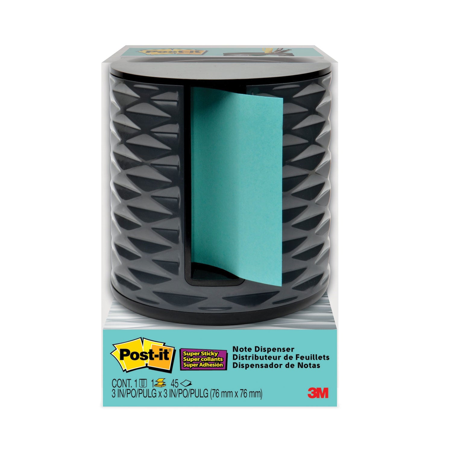 Vertical Pop-up Note Dispenser, For 3 x 3 Pads, Black