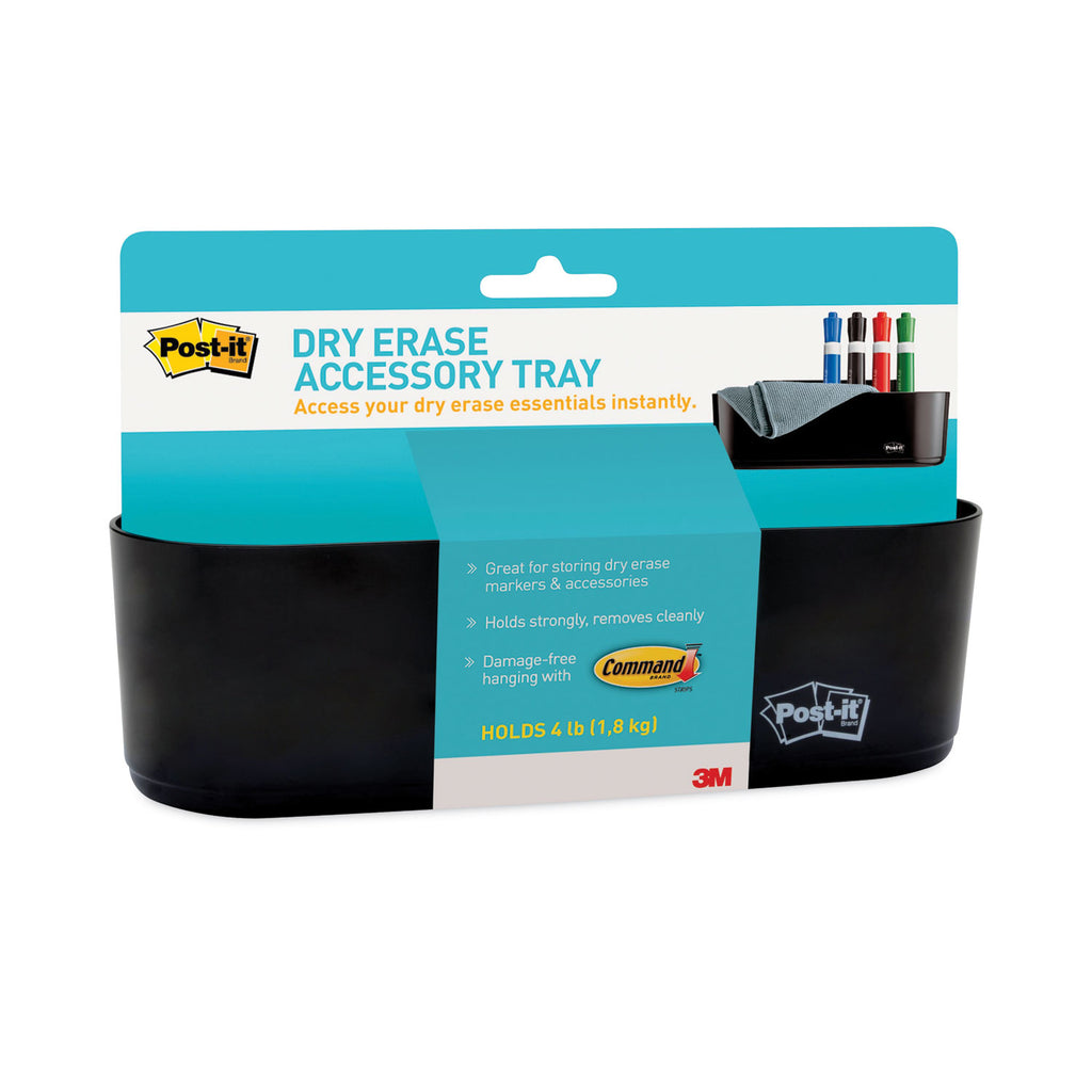 Dry Erase Accessory Tray, 8.5 x 3 x 5.25, Black - 