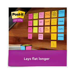 Full Stick Notes, 3" x 3", Energy Boost Collection Colors, 25 Sheets/Pad, 12 Pads/Pack - 