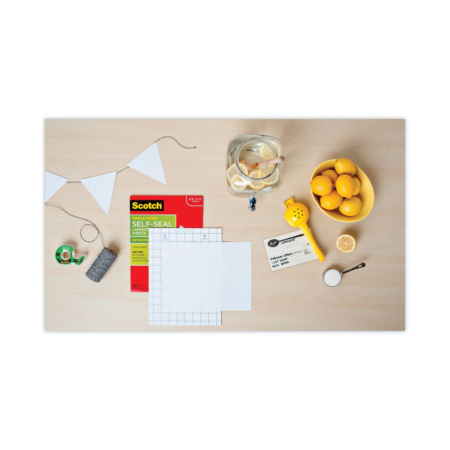Self-Sealing Laminating Sheets, 6 mil, 9.06" x 11.63", Gloss Clear, 10/Pack - 
