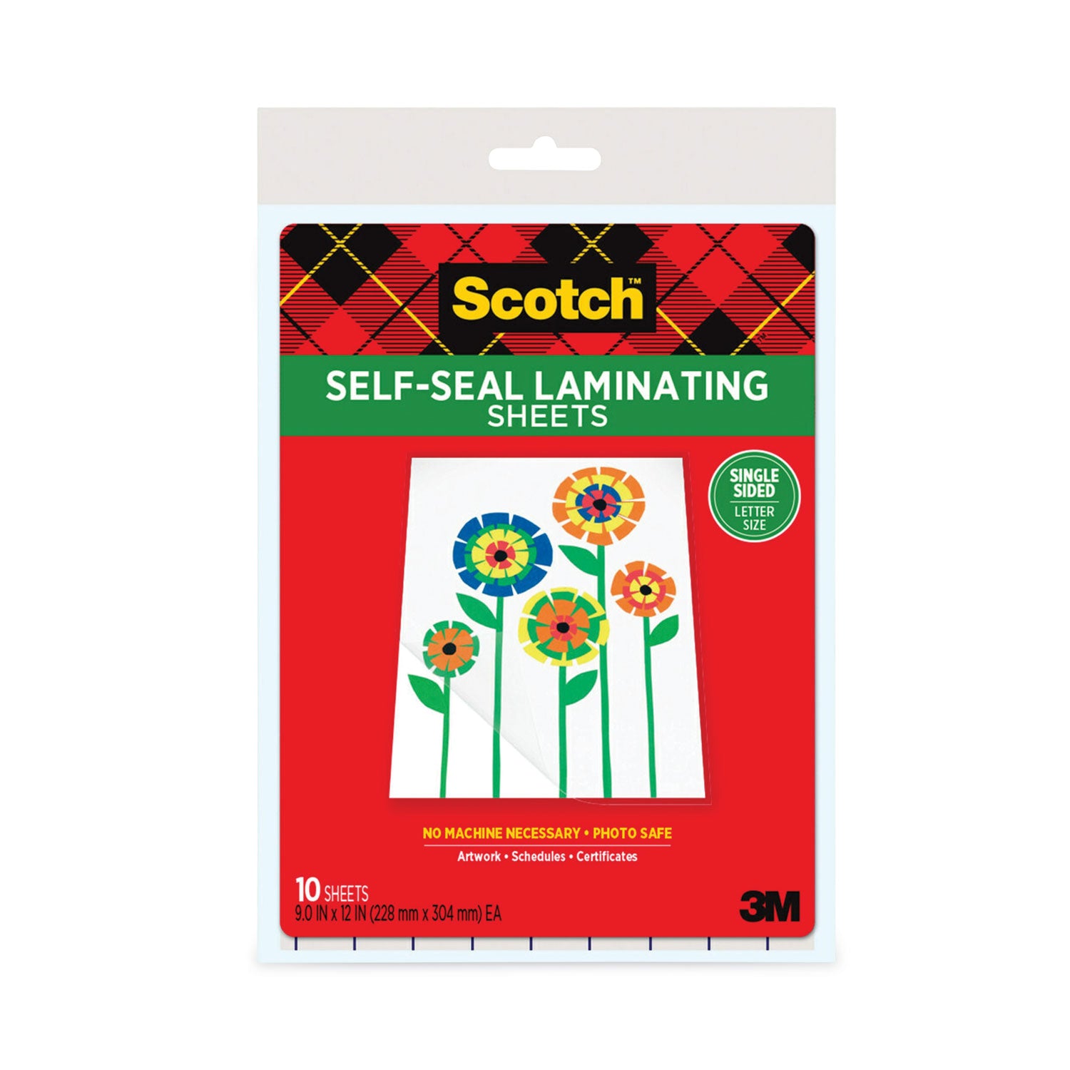 Self-Sealing Laminating Sheets, 6 mil, 9.06" x 11.63", Gloss Clear, 10/Pack - 