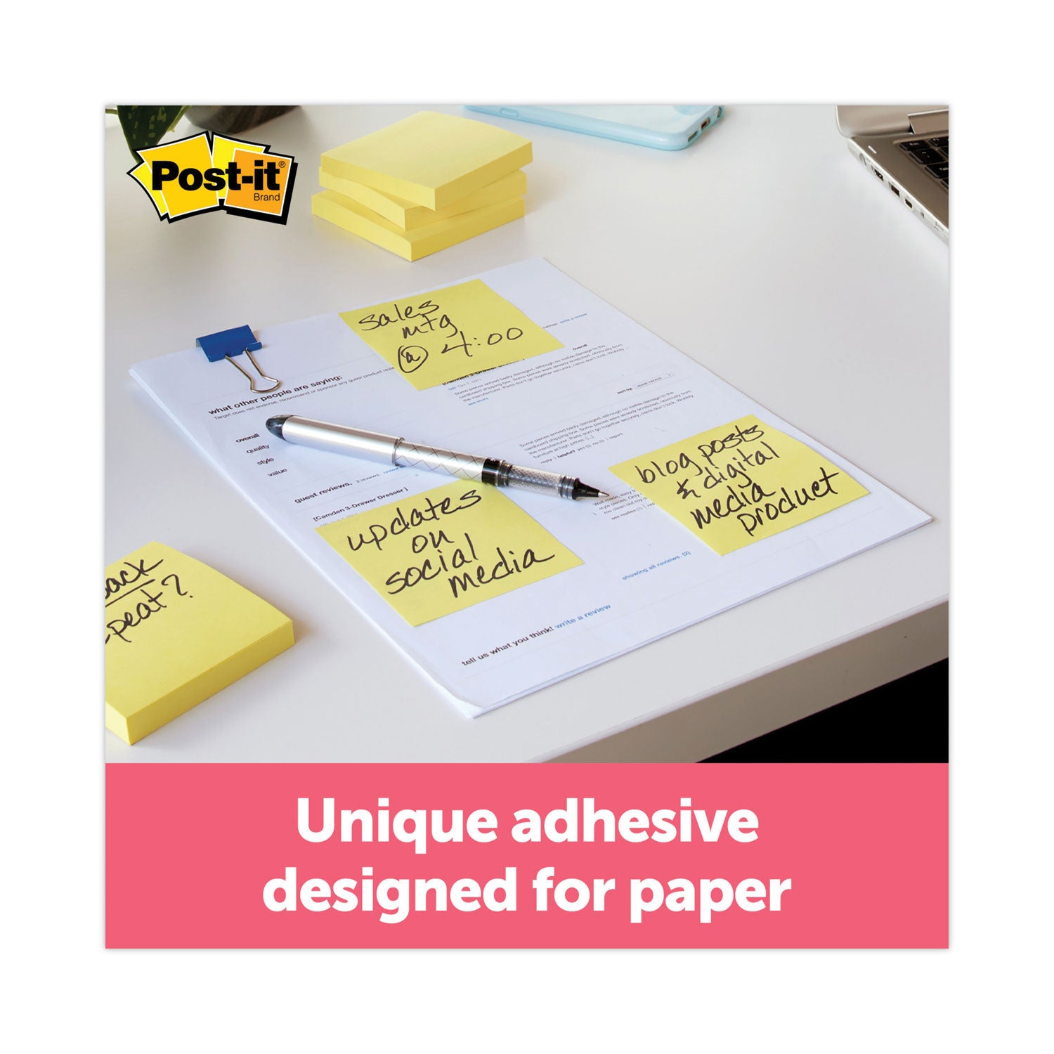 Original Pop-up Notes Value Pack, 3" x 3", (8) Canary Yellow, (6) Poptimistic Collection Colors, 100 Sheets/Pad, 14 Pads/Pack - 