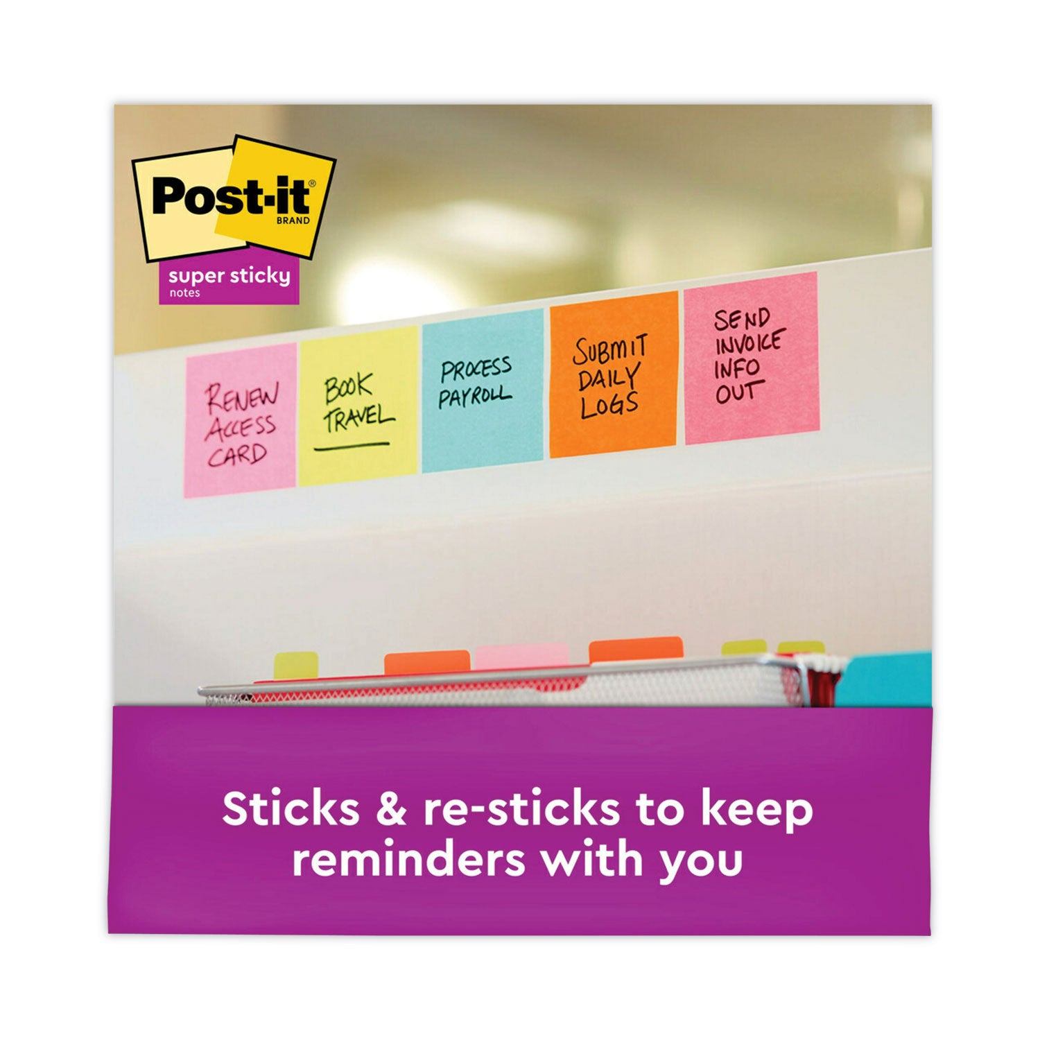Pop-up 3 x 3 Note Refill Cabinet Pack, 3" x 3", Supernova Neons Collection Colors, 100 Sheets/Pad, 18 Pads/Pack