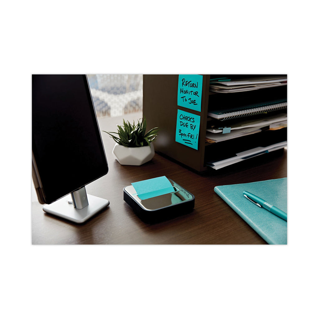 Steel Top Dispenser, For 3 x 3 Pads, Black/Steel