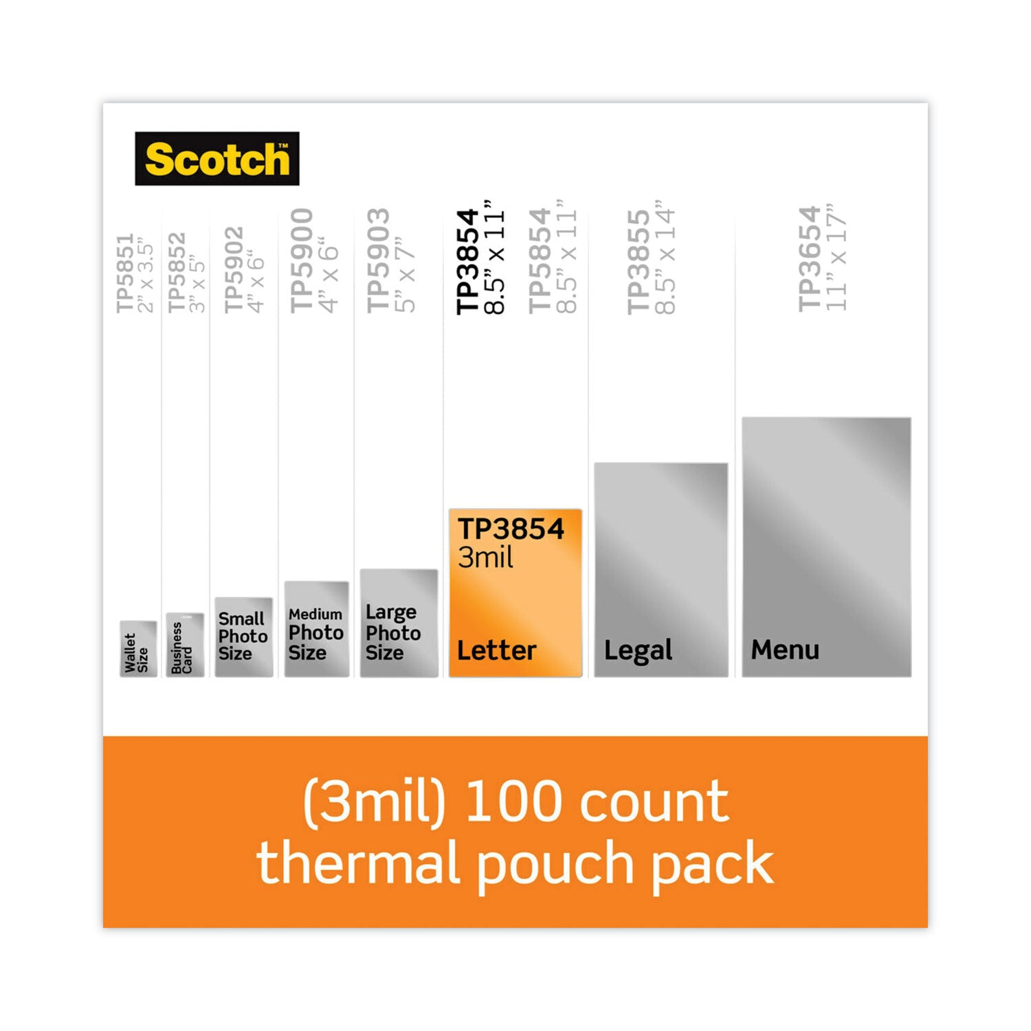 Laminating Pouches, 3 mil, 9" x 11.5", Gloss Clear, 100/Pack - 
