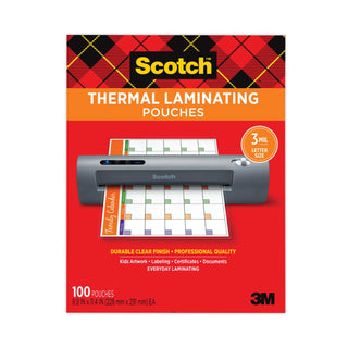Laminating Pouches, 3 mil, 9" x 11.5", Gloss Clear, 100/Pack - 