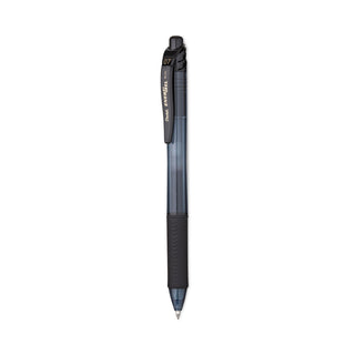 EnerGel-X Gel Pen, Retractable, Medium 0.7 mm, Black Ink, Smoke/Black Barrel, 24/Pack - 