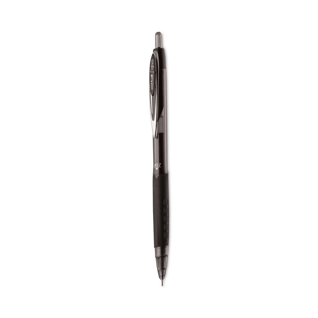 uniball 207 Needle Gel Pens - Medium Pen Point - 0.7 mm Pen Point Size - Needle Pen Point Style - Refillable - Retractable - Black Gel-based Ink - Black Plastic Barrel - Tungsten Carbide, Stainless Steel Tip - 4 / Pack