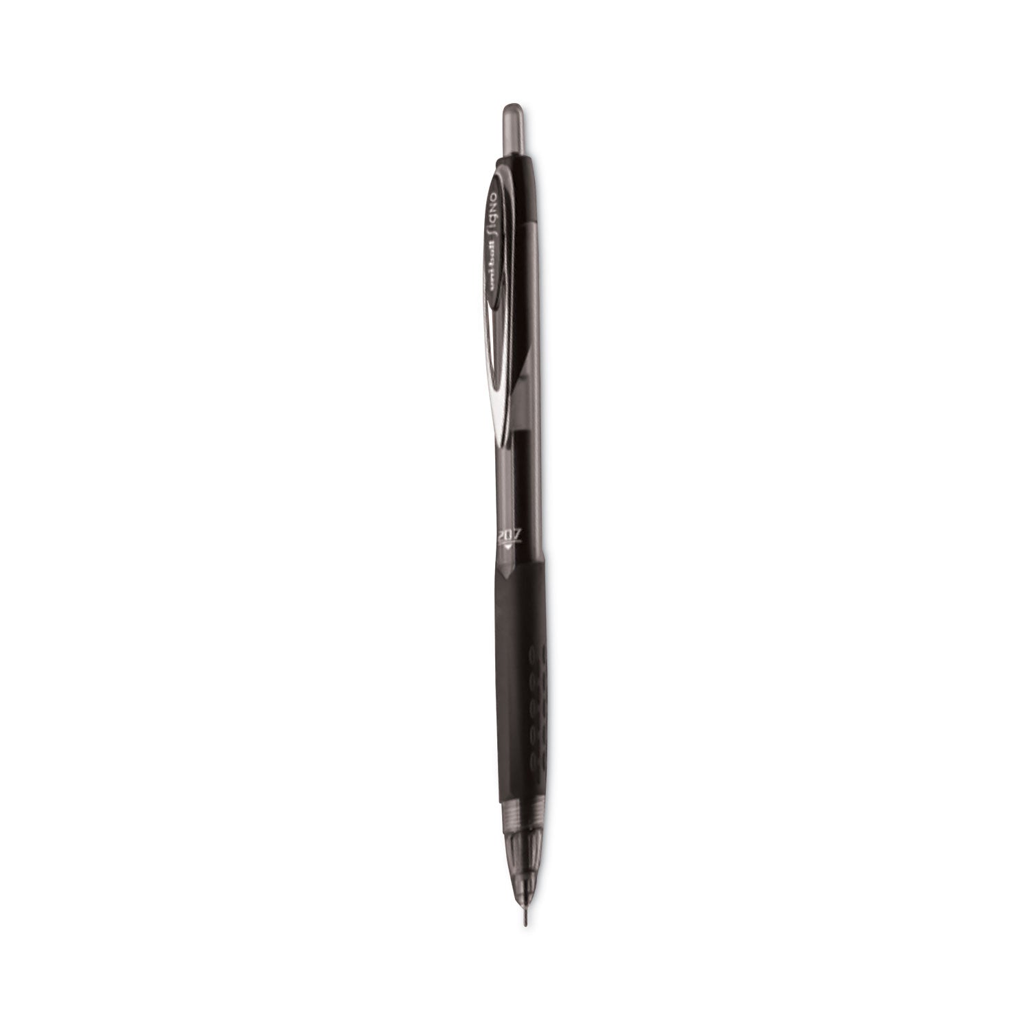 uniball 207 Needle Gel Pens - Medium Pen Point - 0.7 mm Pen Point Size - Needle Pen Point Style - Refillable - Retractable - Black Gel-based Ink - Black Plastic Barrel - Tungsten Carbide, Stainless Steel Tip - 4 / Pack