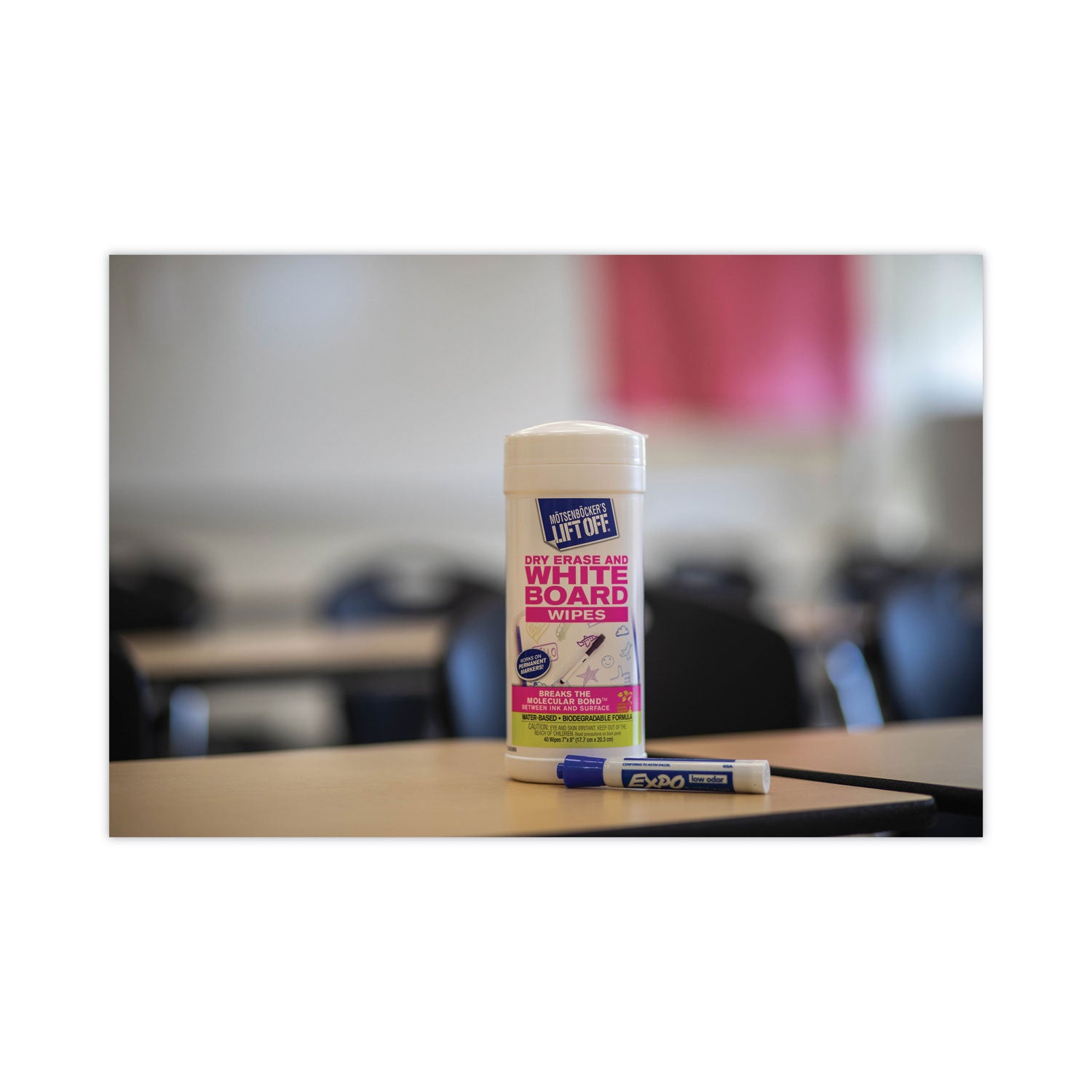 Dry Erase Cleaner Wipes, 7 x 12, 40/Canister - 