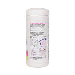 Dry Erase Cleaner Wipes, Cloth, 7 x 12, 40/Canister, 6 Canisters/Carton