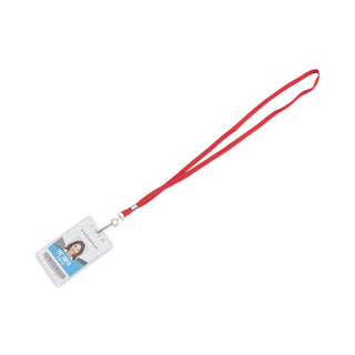 Deluxe Lanyards, Metal J-Hook Fastener, 36" Long, Red, 24/Box