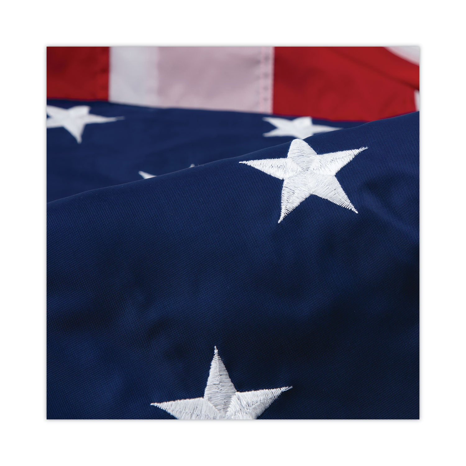 Deluxe U.S. Flag and Staff Set, 60" x 36" Flag, 8 ft Oak Staff, 2" Gold Fringe, 7" Goldtone Eagle, Heavyweight Nylon - 