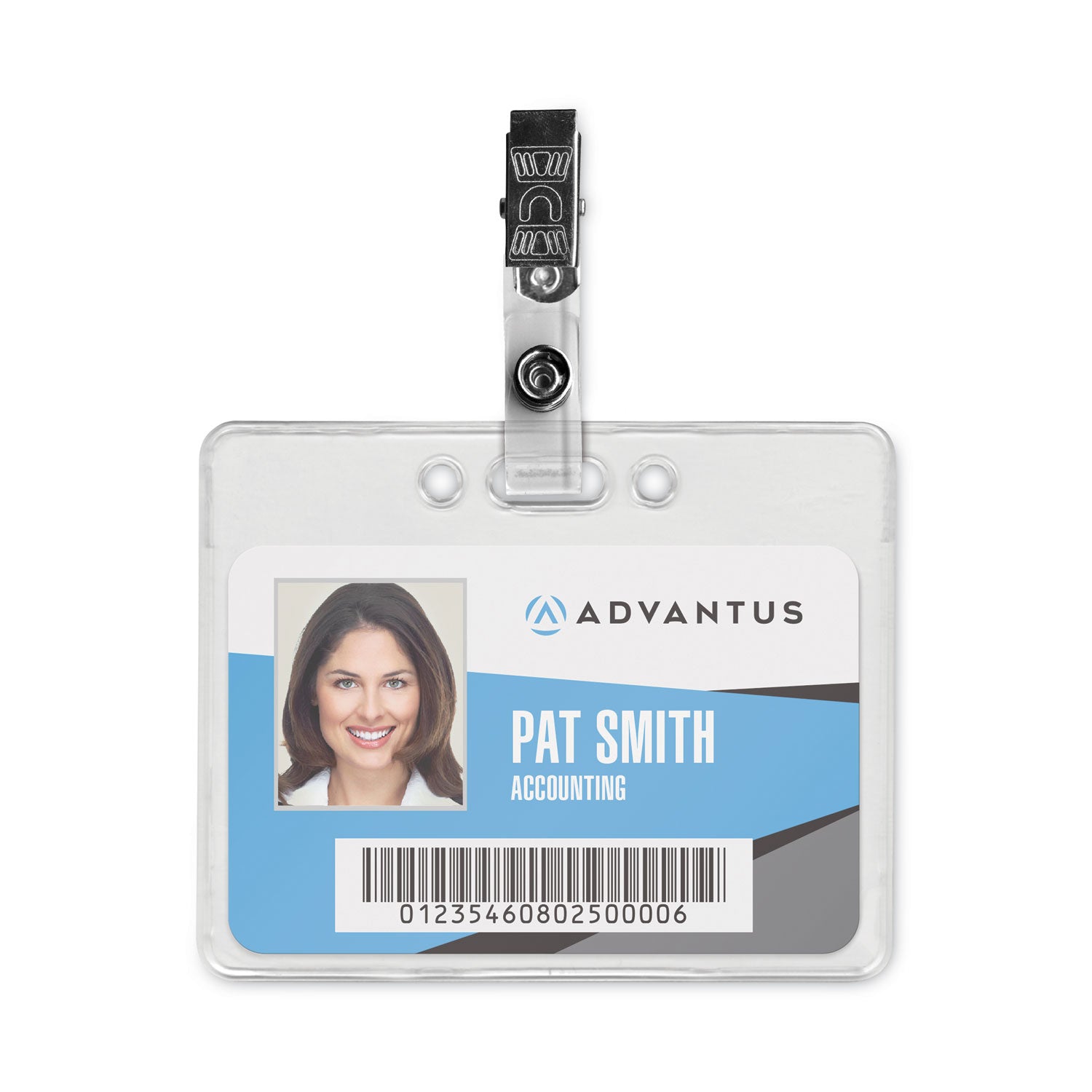 Badge Straps with Clips, 0.38" x 2.75", Clear, 100/Box