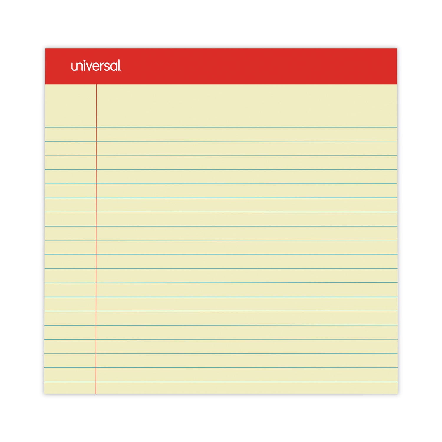 Perforated Ruled Writing Pads, Wide/Legal Rule, Red Headband, 50 Canary-Yellow 8.5 x 11.75 Sheets, Dozen - 