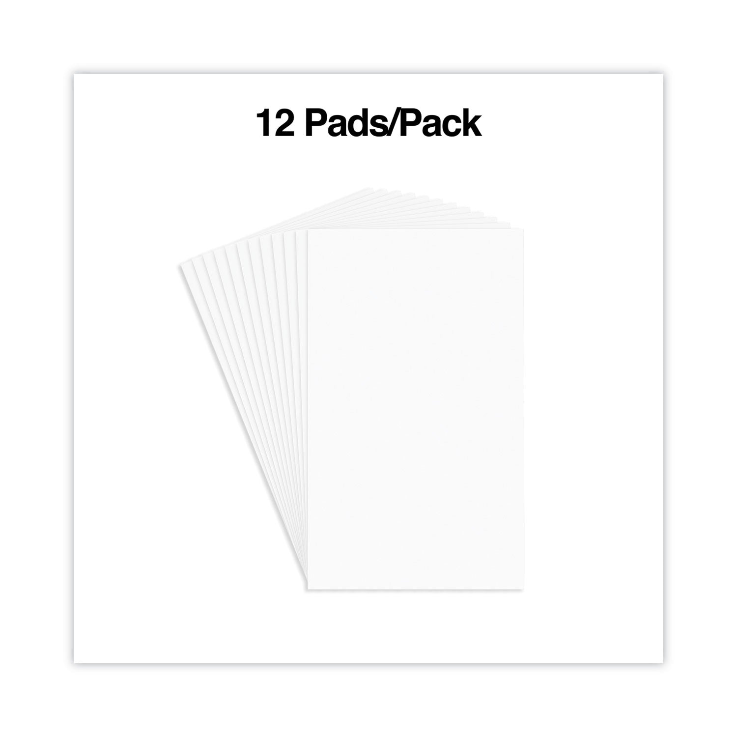 Scratch Pads, Unruled, 3 x 5, White, 100 Sheets, 12/Pack - 