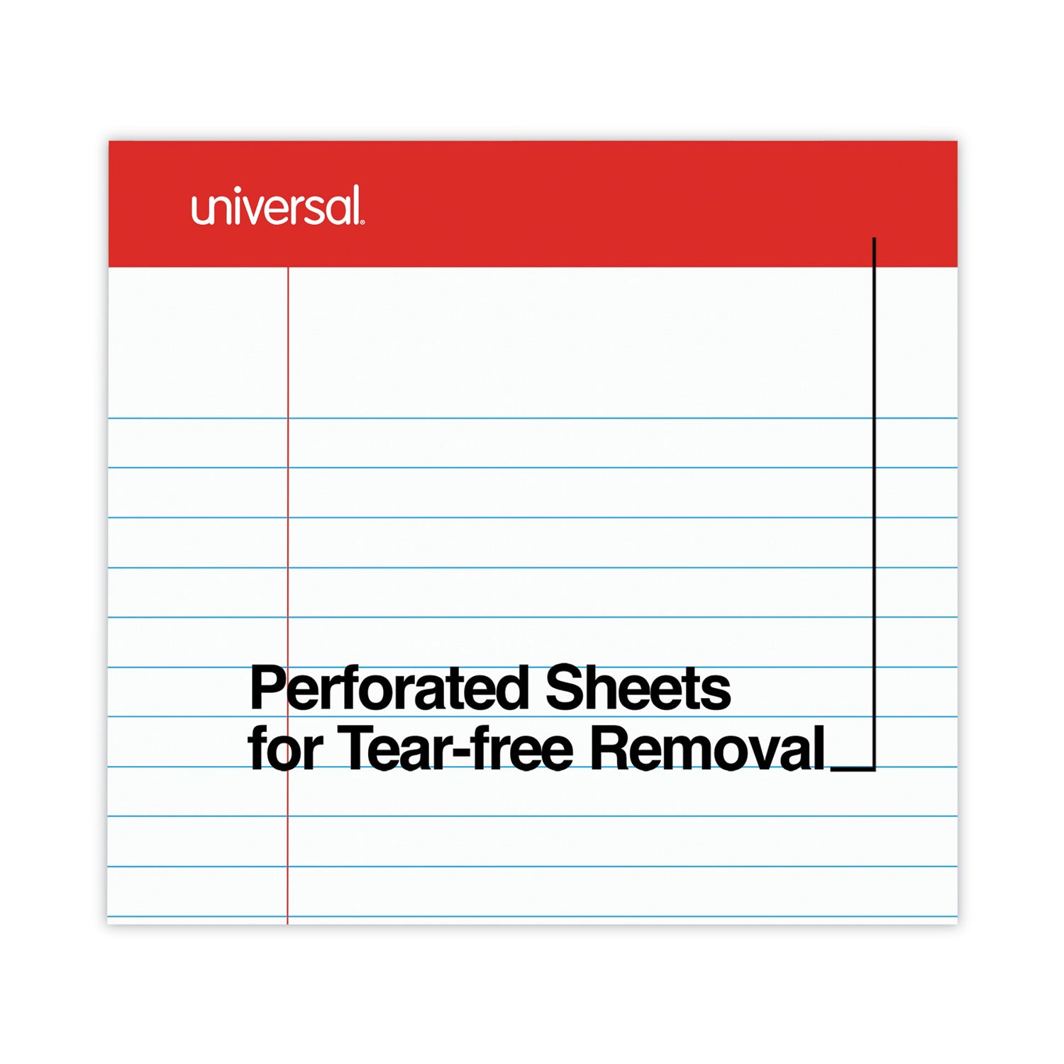 Perforated Ruled Writing Pads, Wide/Legal Rule, Red Headband, 50 White 8.5 x 14 Sheets, Dozen - 