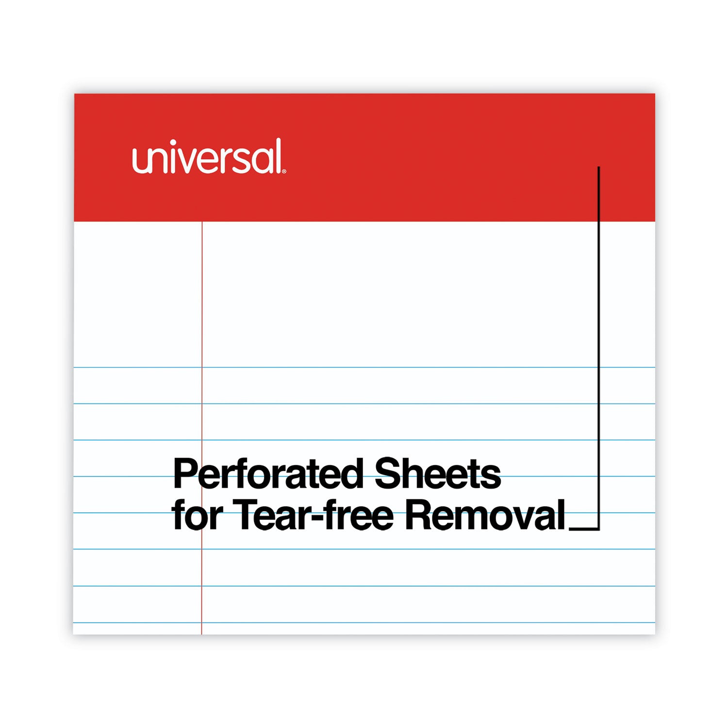 Perforated Ruled Writing Pads, Narrow Rule, Red Headband, 50 White 5 x 8 Sheets, Dozen - 