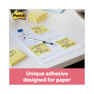 Original Recycled Note Pads, 3" x 3", Canary Yellow, 100 Sheets/Pad, 12 Pads/Pack - 