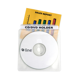 Deluxe Individual CD/DVD Holders, 2 Disc Capacity, Clear/White, 50/Box - 