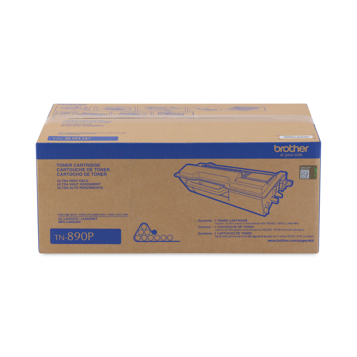 Brother Genuine TN890 Ultra High Yield Mono Laser Toner Cartridge - Laser - Ultra High Yield - 20000 Pages - Black - 1 Each