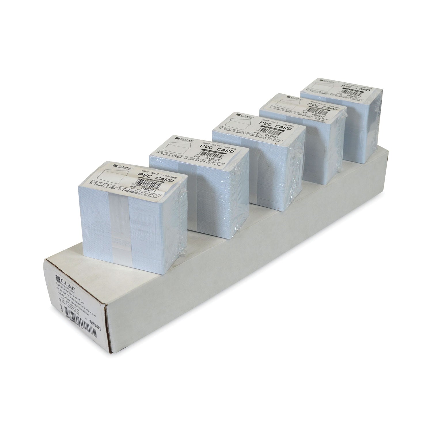PVC ID Badge Card, 3.38 x 2.13, White, 100/Pack