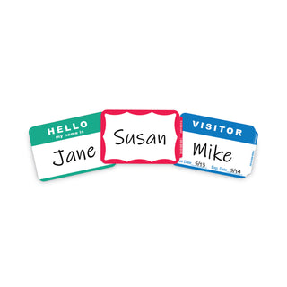 Self-Adhesive Name Badges, Hello My Name Is, Blue, 3.5 x 2.25, 100/BX